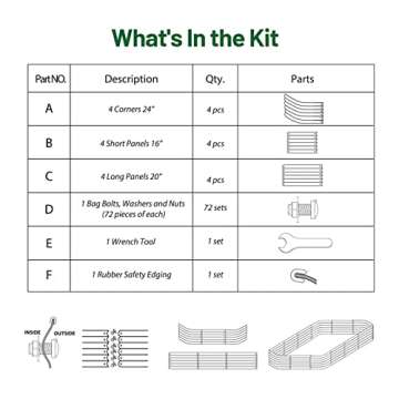 Olle Galvanized Raised Garden Bed Elevated Raised Garden Bed Metal 17" Tall 12-in-1 Grow Herbs and Vegetables Home Garden for Outdoor Backyard, Sage Green 17" Tall