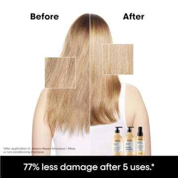 L'Oreal Professionnel Absolut Repair Shampoo | Protein Hair Treatment | Repairs Damage & Provides Sh...