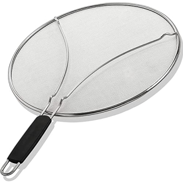 BergKoch Splatter Screen for Frying Pan - 15 Inch Stainless Steel Grease Splatter Guard - Cover Oil ...