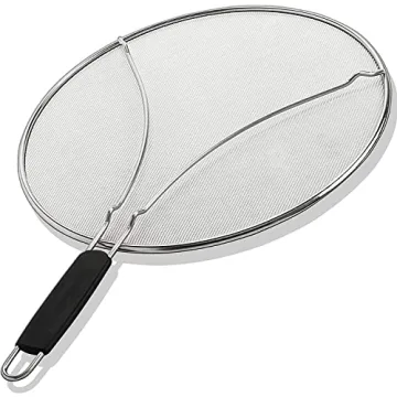 BergKoch Splatter Screen for Frying Pan - 15 Inch Stainless Steel Grease Splatter Guard - Cover Oil ...