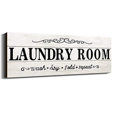 Charming Laundry Room Decor Sign - Rustic Wooden Wall Art for Home - 16 x 6 Inches