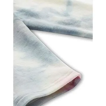 SweatyRocks Women's Cold Shoulder Tie Dye Pullover Hoodie Crop Top Sweatshirt Tie Dye Grey X-Small