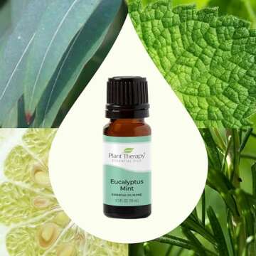 Plant Therapy Eucalyptus Mint Essential Oil Blend 10 mL (1/3 oz) Invigorating, Breathe Easier Aromatherapy Blend for Diffusers, Home, Shower Aromatherapy, 100% Pure, Undiluted, Therapeutic Grade
