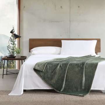 Eddie Bauer - Blanket, Super Soft Reversible Sherpa & Brushed Fleece Bedding, Throw Blankets for Couch, Ideal for Lounging (Ultra Lux Solid Green)