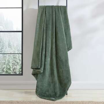 Eddie Bauer - Blanket, Super Soft Reversible Sherpa & Brushed Fleece Bedding, Throw Blankets for Couch, Ideal for Lounging (Ultra Lux Solid Green)