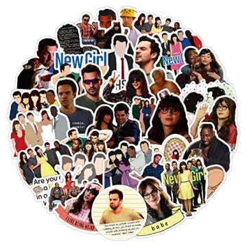 New Girl TV Series Sticker 50pcs Cool Stickers for Computers Laptop Skateboard Stickers for Teens Ad...