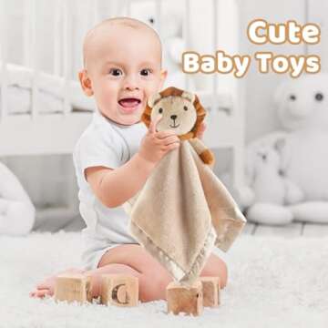 Pro Goleem Loveys for Babies - Soft Security Blanket Baby Snuggle Toy Newborn Stuffed Animals Baby Gifts for Boys and Girls, Lion 16 Inch