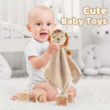 Pro Goleem Loveys for Babies - Soft Security Blanket Baby Snuggle Toy Newborn Stuffed Animals Baby Gifts for Boys and Girls, Lion 16 Inch