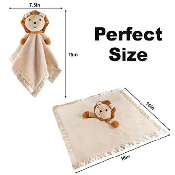 Pro Goleem Loveys for Babies - Soft Security Blanket Baby Snuggle Toy Newborn Stuffed Animals Baby Gifts for Boys and Girls, Lion 16 Inch