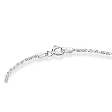 Miabella 925 Sterling Silver Solid 1.5mm Diamond-Cut Braided Rope Chain Anklet Ankle Bracelet for Women, Made in Italy (sterling silver, 9)