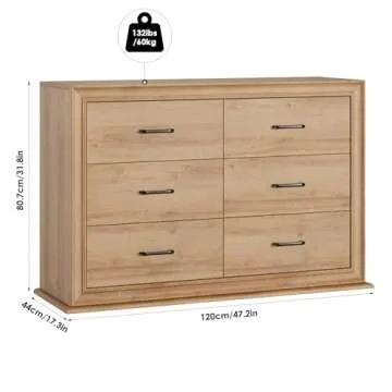 Stunning HIFIT 6 Drawer Double Dresser for Your Home
