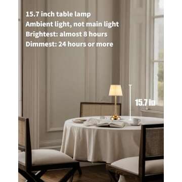 KDG Cordless LED Table Lamp Set of 2, Portables Fabric Shade Desk Lamps, 4000mAh Rechargeable Batter...