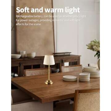 KDG Cordless LED Table Lamp Set of 2, Portables Fabric Shade Desk Lamps, 4000mAh Rechargeable Battery Powered Lighting, Dimmable Light for Dining Room, Bedroom, Bedside, Night Light, Balcony (Bronze)