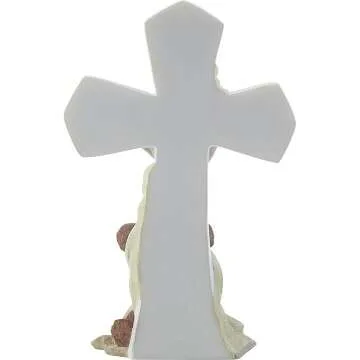 Jesus Loves Me Bear Resin Cross - Colorful Décor