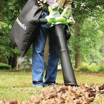 Greenworks 40V (185 MPH / 340 CFM / 75+ Compatible Tools) Cordless Brushless Leaf Blower / Vacuum, Tool Only