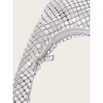 DJBM Women's Silver Clutch Purse for Evening Events