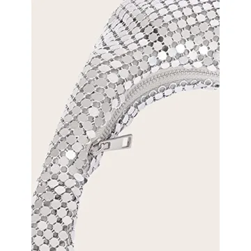 DJBM Women's Silver Clutch Purse for Evening Events