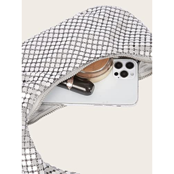 DJBM Women's Silver Clutch Purse for Evening Events