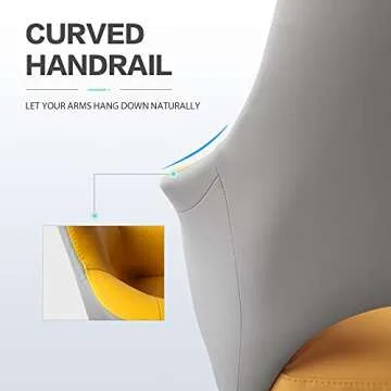 Zerifevni Desk Chair, Gaming Chairs Swivel Adjustable Height, PVC Leather Easy to Clean, Breathable with Armrests Lumbar Support for Home