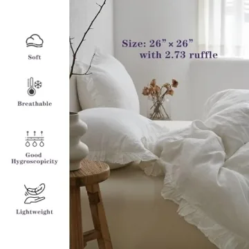 Simple Opulence 100% Linen Euro Pillowcase Set Ruffle