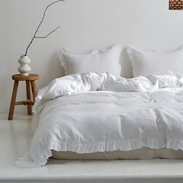 Simple Opulence 100% Linen Euro Pillowcase Set Ruffle