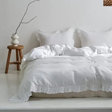 Simple Opulence 100% Linen Euro Pillowcase Set Ruffle