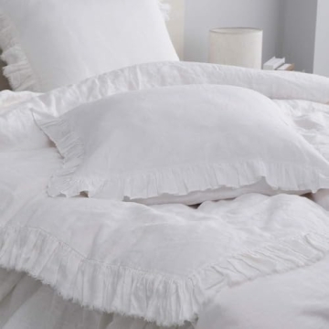 Simple Opulence 100% Linen Euro Pillowcase Set Ruffle