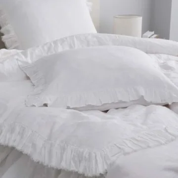 Simple Opulence 100% Linen Euro Pillowcase Set Ruffle