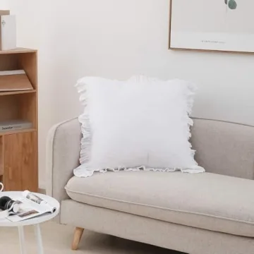 Simple Opulence 100% Linen Euro Pillowcase Set Ruffle