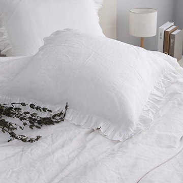 Simple Opulence 100% Linen Euro Pillowcase Set Ruffle
