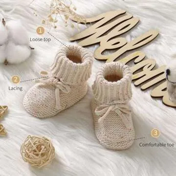 Buy LAWKUL Baby Booties Soft Crochet Baby Shoes for Infants