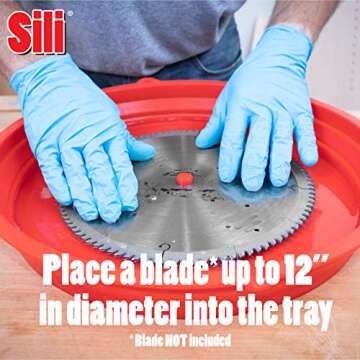 Sili Saw Blade Collapsible Cleaning Tray Made from Silicone to Hold Solution and for use with Saw Blades Up to 12 Inches in Diameter