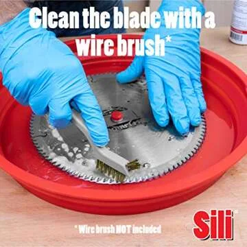 Sili Saw Blade Collapsible Cleaning Tray Made from Silicone to Hold Solution and for use with Saw Blades Up to 12 Inches in Diameter
