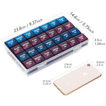 Yaklim XL Monthly Pill Organizer - 28 Days of Easy Medication Management