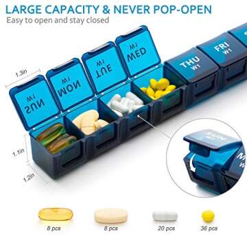 XL Monthly Pill Organizer - Easy Daily Medication Management