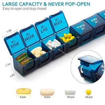 XL Monthly Pill Organizer - Easy Daily Medication Management
