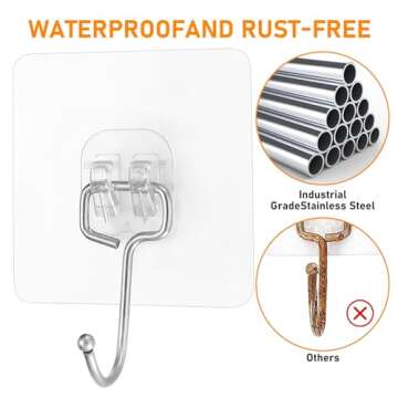 Zxglxinyao 30pcs Adhesive Wall Hooks for Hanging Heavy Duty Self Adhesive Hooks, Clear Sticky Wall Hangers Waterproof Transparent for Door Shower Key Towel Coat Holder Hanger Hooks