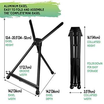 Conda Aluminum Tabletop Easel, Portable Tripod Display Stand Adjustable Height from 15" to 21" with ...