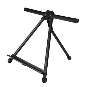 Conda Aluminum Tabletop Easel, Portable Tripod Display Stand Adjustable Height from 15" to 21" with Extension Arm Wings, Desktop Display Easel for Canvas, Paintings, Photos, Signs