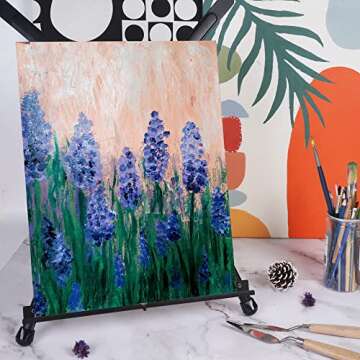 Conda Aluminum Tabletop Easel, Portable Tripod Display Stand Adjustable Height from 15" to 21" with Extension Arm Wings, Desktop Display Easel for Canvas, Paintings, Photos, Signs