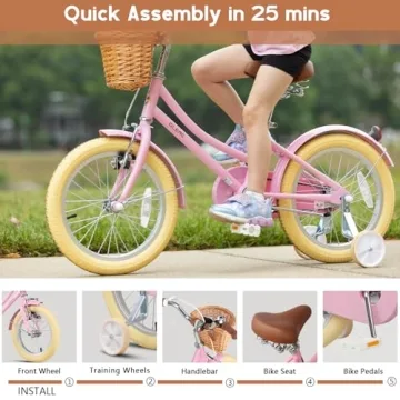 Glerc Little Molly Kids Retro Cruiser Bike - Safe & Fun