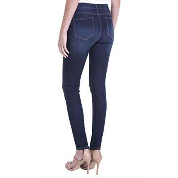 Liverpool Jeans Company Women's Abby Skinny 5 Pocket Mid Rise Jeans with Shaping, Slimming 4-Way Str...