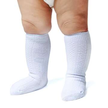 EPEIUS Unisex-Baby Boys Girls Seamless Cable Knit Knee High Socks - Perfect for Newborns 0-3 Months,...