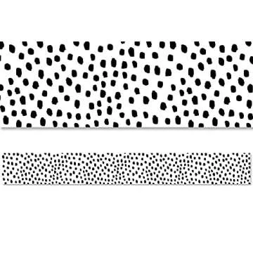 Creative Teaching Press Black Messy Dots Border (Core Decor, EZ Border) Classroom Decor, Black, Whit...