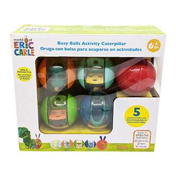 KIDS PREFERRED World of Eric Carle The Very Hungry Caterpillar Plastic Busy Balls Toy Medium