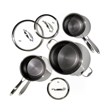 HexClad 6-Piece Hybrid Nonstick Pot Set - Versatile & Durable