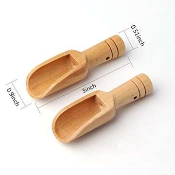 30PCS Mini Wooden Spoon, Mini bath Salt Spoon, Wooden Candy Spoon, Washing Powder Spoon Spoon Set Ba...