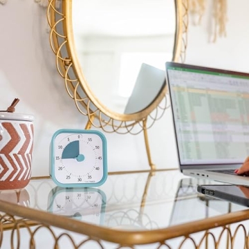 60 Minute Visual Timer for Kids Adults Silent Operation Lake Day Blue