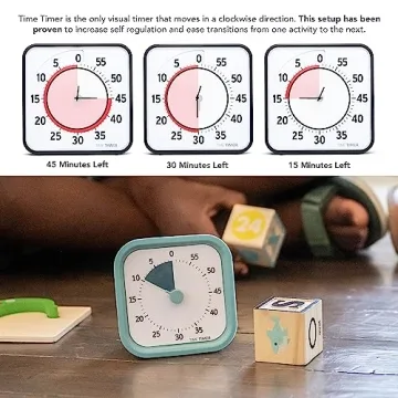 60 Minute Visual Timer for Kids Adults Silent Operation Lake Day Blue