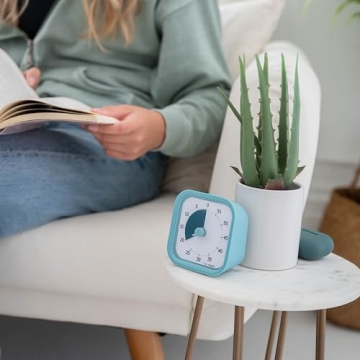 60 Minute Visual Timer for Kids Adults Silent Operation Lake Day Blue